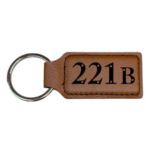 Load image into Gallery viewer, Keychain - Rectangle - 221b - Leather