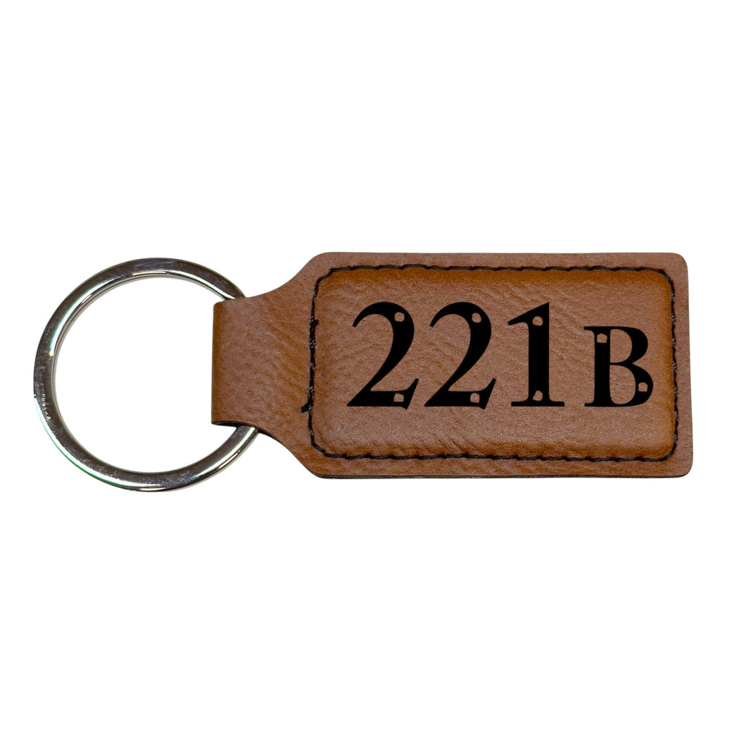 Keychain - Rectangle - 221b - Leather
