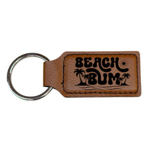 Load image into Gallery viewer, Keychain - Rectangle - Beach Bum - Leather