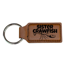 Load image into Gallery viewer, Keychain - Rectangle - Sister Crawfish - Leather