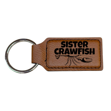 Keychain - Rectangle - Sister Crawfish - Leather