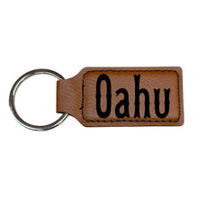 Load image into Gallery viewer, Keychain - Rectangle - Oahu - Leather