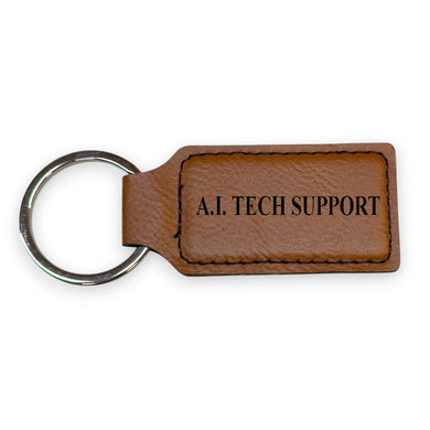 Keychain - Rectangle - A.I. Tech Support - Leather