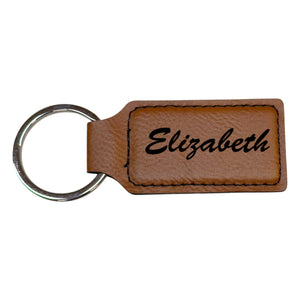 Keychain - Rectangle - PERSONALIZED - Leather