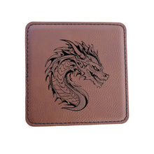 Load image into Gallery viewer, Coaster - Dragon - SET OF 2 - Leather or Stitched Cork