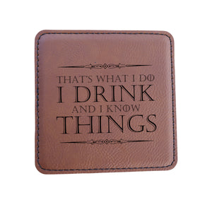 Coaster - Thats what i do - SET OF 2 - Leather or Stitched Cork