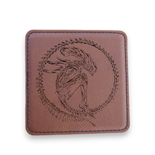Load image into Gallery viewer, Coaster - Alien Fossil - SET OF 2 - Leather or Stitched Cork