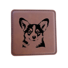 Load image into Gallery viewer, Coaster - Corgi - SET OF 2 - Leather or Stitched Cork