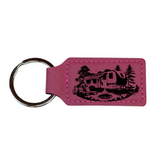 Load image into Gallery viewer, Keychain - Rectangle - Camping RV - Leather
