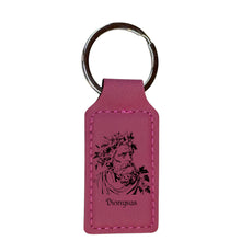 Load image into Gallery viewer, Keychain - Rectangle - Dionysus God of Wine - Leather
