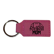 Load image into Gallery viewer, Keychain - Rectangle - Football Mom - Leather