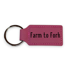 Load image into Gallery viewer, Keychain - Rectangle - Farm to Fork - Leather