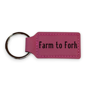 Keychain - Rectangle - Farm to Fork - Leather