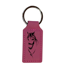 Load image into Gallery viewer, Keychain - Rectangle - My Horse - Leather