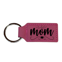 Load image into Gallery viewer, Keychain - Rectangle - Mom - Leather