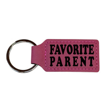 Load image into Gallery viewer, Keychain - Rectangle - Favorite Parent - Leather