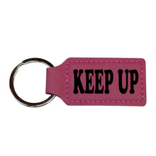 Load image into Gallery viewer, Keychain - Rectangle - Keep up - Leather