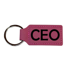 Load image into Gallery viewer, Keychain - Rectangle - CEO - Leather