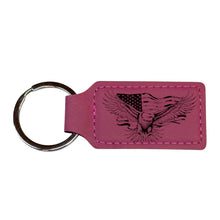 Load image into Gallery viewer, Keychain - Rectangle - Eagle Flag - Leather