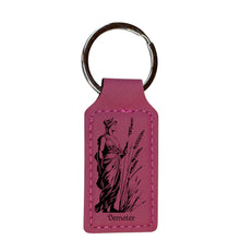 Load image into Gallery viewer, Keychain - Rectangle - Demeter Goddess of Agriculture - Leather