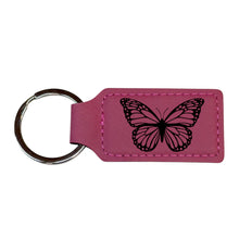 Load image into Gallery viewer, Keychain - Rectangle - Butterfly - Leather