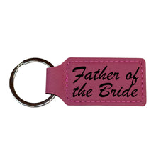 Load image into Gallery viewer, Keychain - Rectangle -  Father of the Bride - Leather