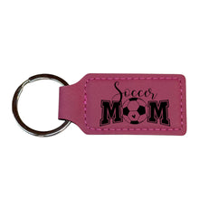 Load image into Gallery viewer, Keychain - Rectangle - Soccer Mom - Leather