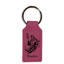 Load image into Gallery viewer, Keychain - Rectangle - Poseidon God of the Sea - Leather