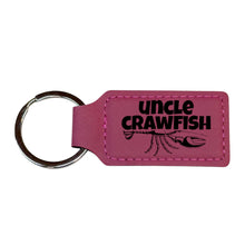 Load image into Gallery viewer, Keychain - Rectangle - Uncle Crawfish - Leather