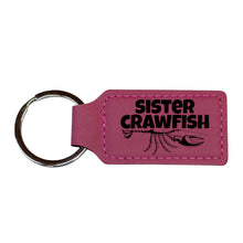 Load image into Gallery viewer, Keychain - Rectangle - Sister Crawfish - Leather