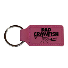 Load image into Gallery viewer, Keychain - Rectangle - Dad Crawfish - Leather