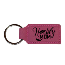 Load image into Gallery viewer, Keychain - Rectangle - Hockey Mom - Leather