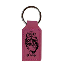Load image into Gallery viewer, Keychain - Rectangle - Burrowing Owl - Leather