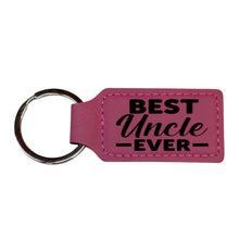 Load image into Gallery viewer, Keychain - Rectangle - Best Uncle Ever - Leather