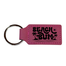 Load image into Gallery viewer, Keychain - Rectangle - Beach Bum - Leather