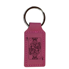 Load image into Gallery viewer, Keychain - Rectangle - Queen of Hearts - Leather