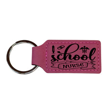Load image into Gallery viewer, Keychain - Rectangle - School Nurse - Leather