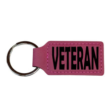 Load image into Gallery viewer, Keychain - Rectangle - Veteran - Leather