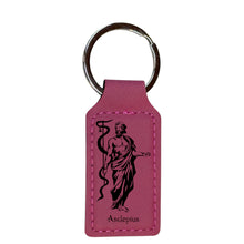 Load image into Gallery viewer, Keychain - Rectangle - Asclepius - Leather