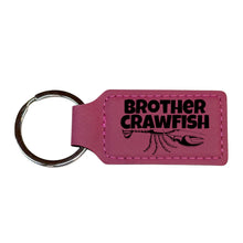 Load image into Gallery viewer, Keychain - Rectangle - Brother Crawfish - Leather