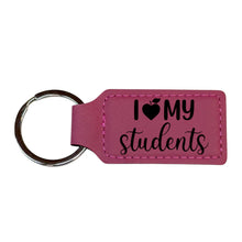 Load image into Gallery viewer, Keychain - Rectangle - I love my students - Leather