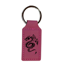 Load image into Gallery viewer, Keychain - Rectangle - Flying Dragon - Leather