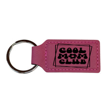 Load image into Gallery viewer, Keychain - Rectangle - Cool Mom Club - Leather