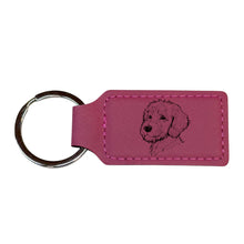 Load image into Gallery viewer, Keychain - Rectangle - Golden Doodle - Leather
