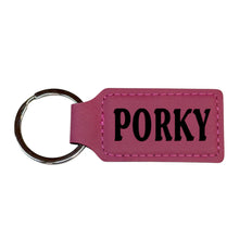 Load image into Gallery viewer, Keychain - Rectangle - Porky - Leather
