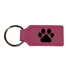 Load image into Gallery viewer, Keychain - Rectangle - Dog Paw - Leather