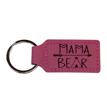 Load image into Gallery viewer, Keychain - Rectangle - Mama Bear - Leather
