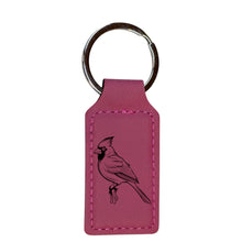 Load image into Gallery viewer, Keychain - Rectangle - Cardinal - Leather