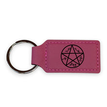 Load image into Gallery viewer, Keychain - Rectangle - Demon Trap - Leather