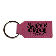 Load image into Gallery viewer, Keychain - Rectangle - Super Chef - Leather